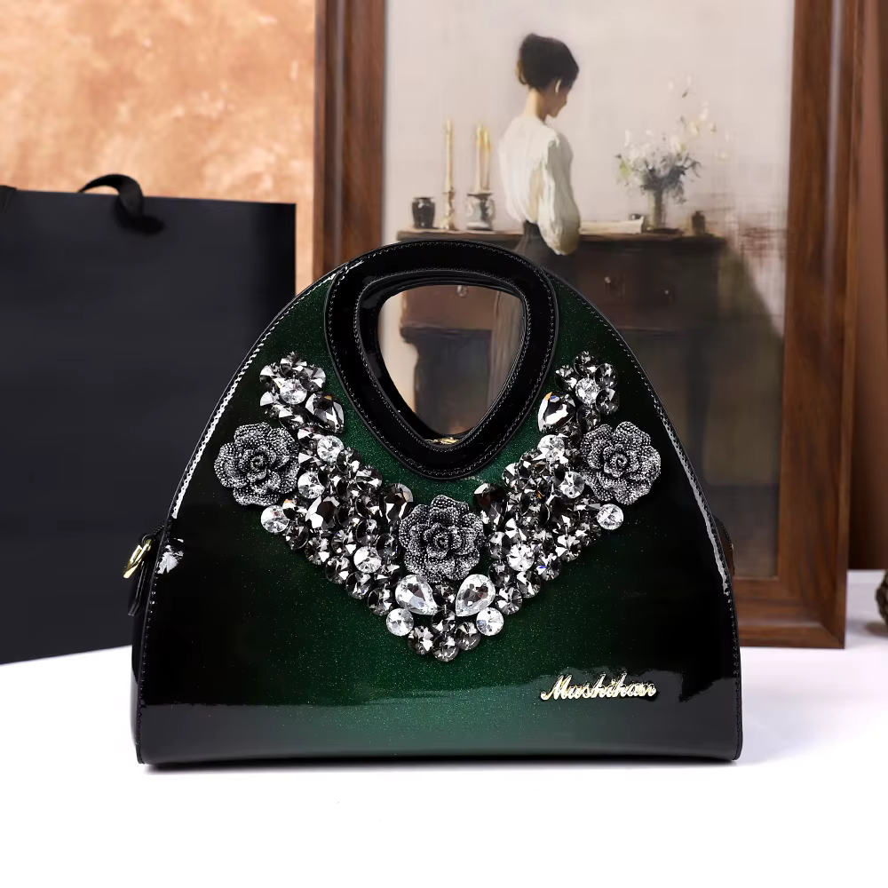 Sac à main à boulettes incrusté de diamants à la mode, nouveau style, sac pour maman élégante d'âge