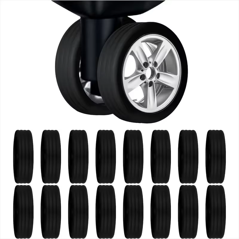 16 protections de roues en silicone pour valise, housse de protection de roues de compartiment à bag