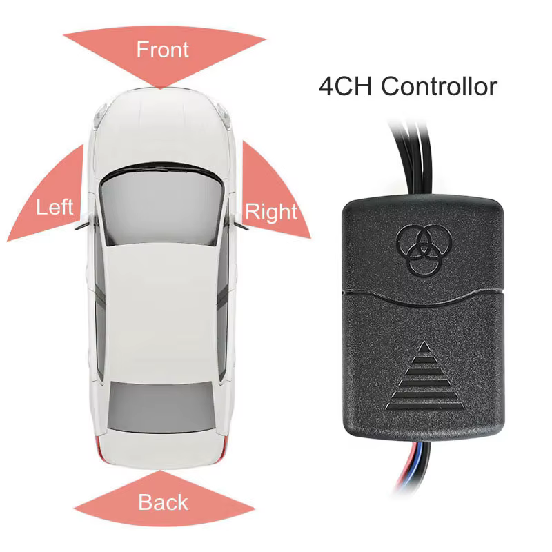 DIYSECUR-Boîtier de conversion de canaux pour système de conduite de voiture, 4 caméras en 1, combin
