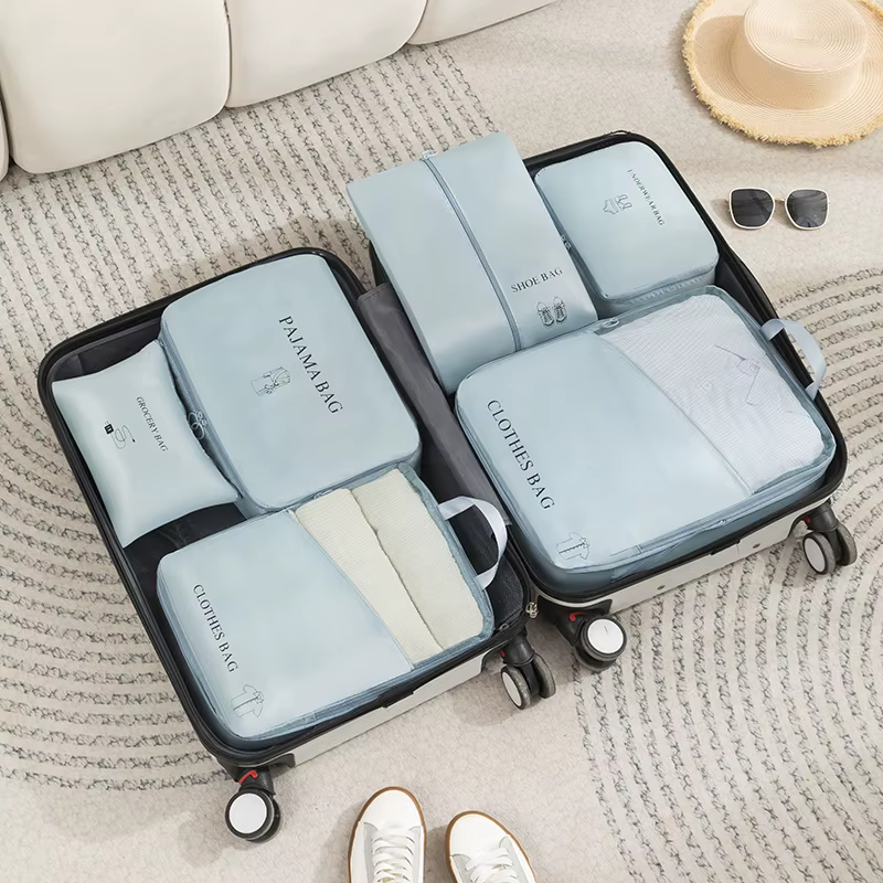 Ensemble multi-pièces de voyage, sac à cosmétiques simple, rangement portable de grande capacité, ét