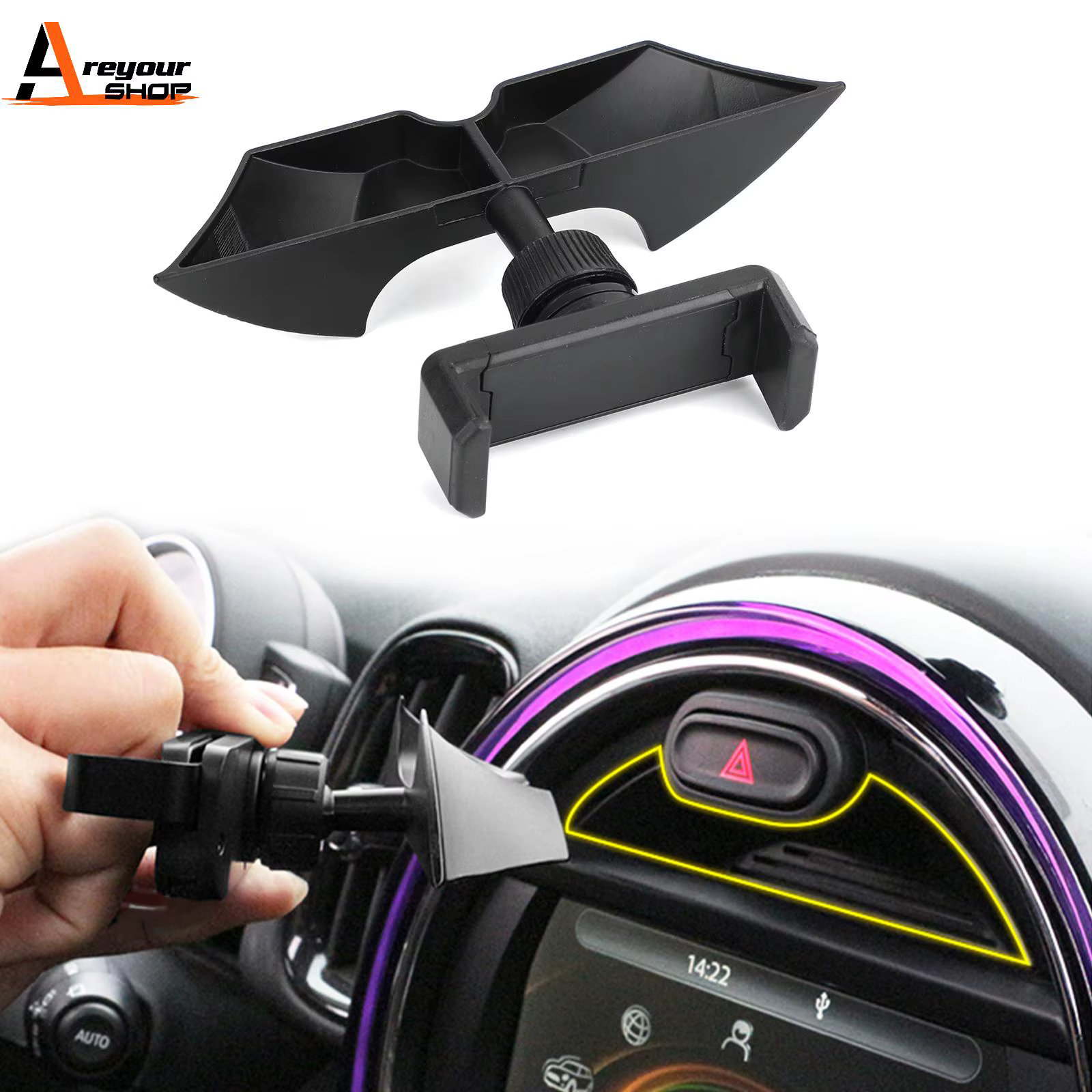 Areyourshop-Support de téléphone de voiture pour MINI Cooper, F54, F55, F56, F57, F60, Prada Board S