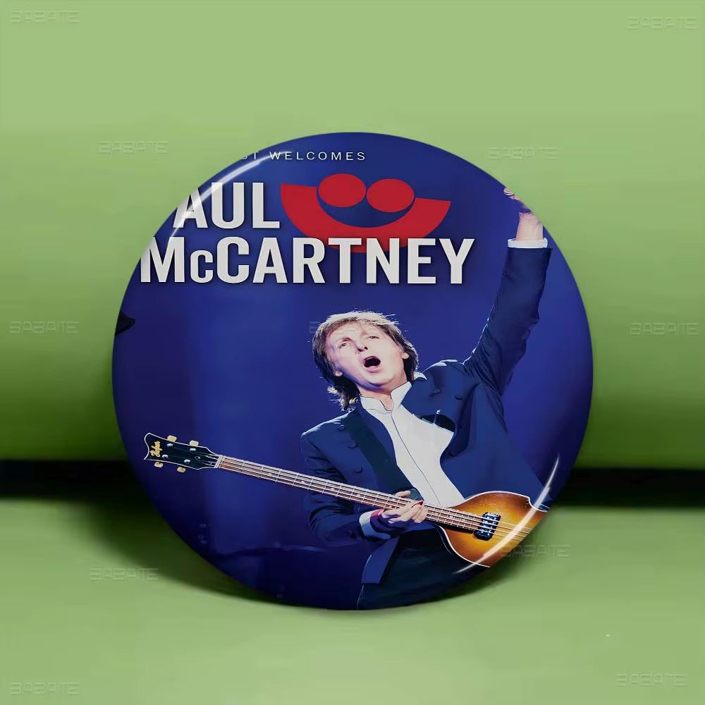 Chanteur Paul m-mccartney épingles créatives visages souriants drôles broche ronde à pression Badge