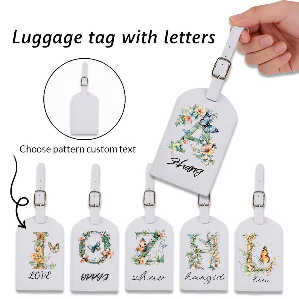 Étiquettes de bagages blanches personnalisées adaptées aux valises