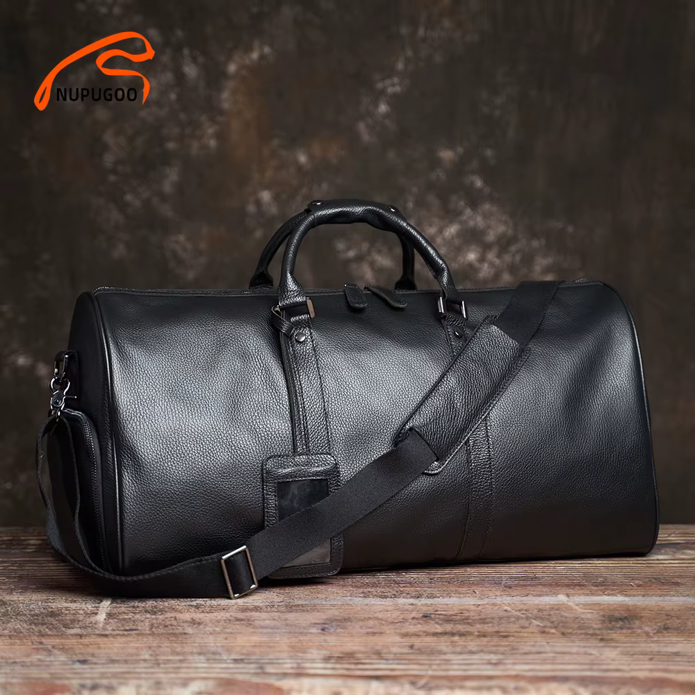 NUPUGOO – sac de voyage en cuir véritable pour hommes