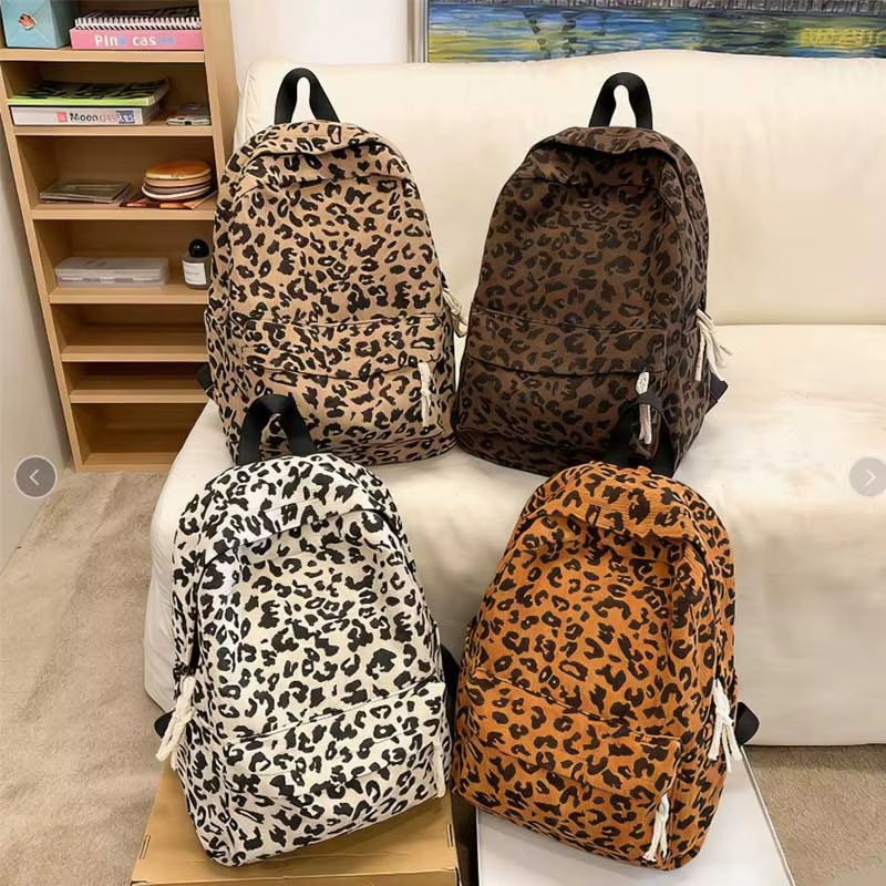 Sacs à dos de voyage imprimés léopard pour femmes