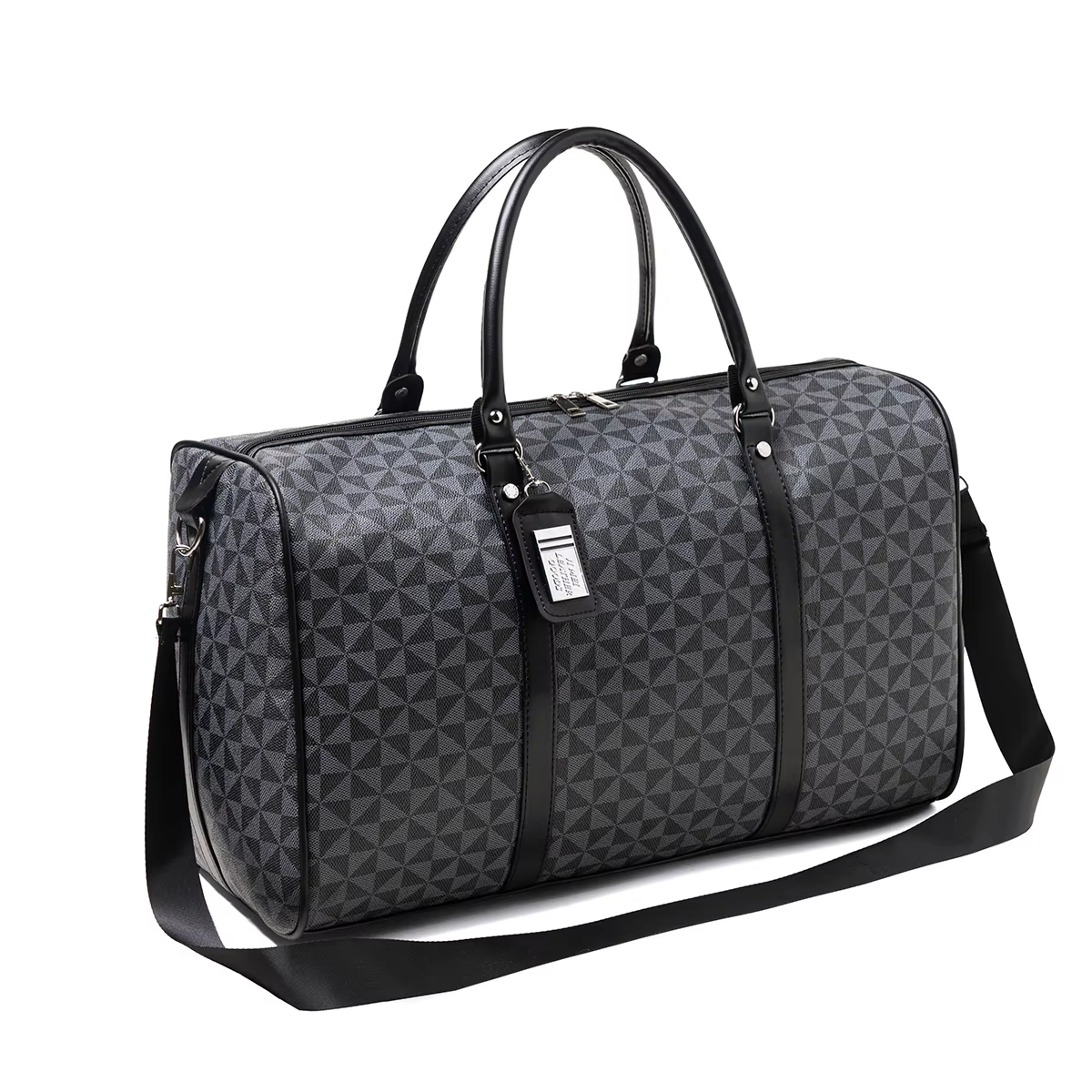 Sac de voyage noir à fermeture éclair pour hommes de grande capacité