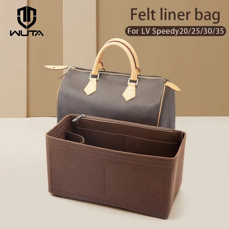 WUTA feutre insérer sac organisateur pour for LV Speedy 20 25 30 35 rabat sac à main sac intérieur maquillage voyage sac