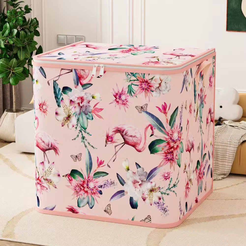 Sac de couette en coton flamant rose