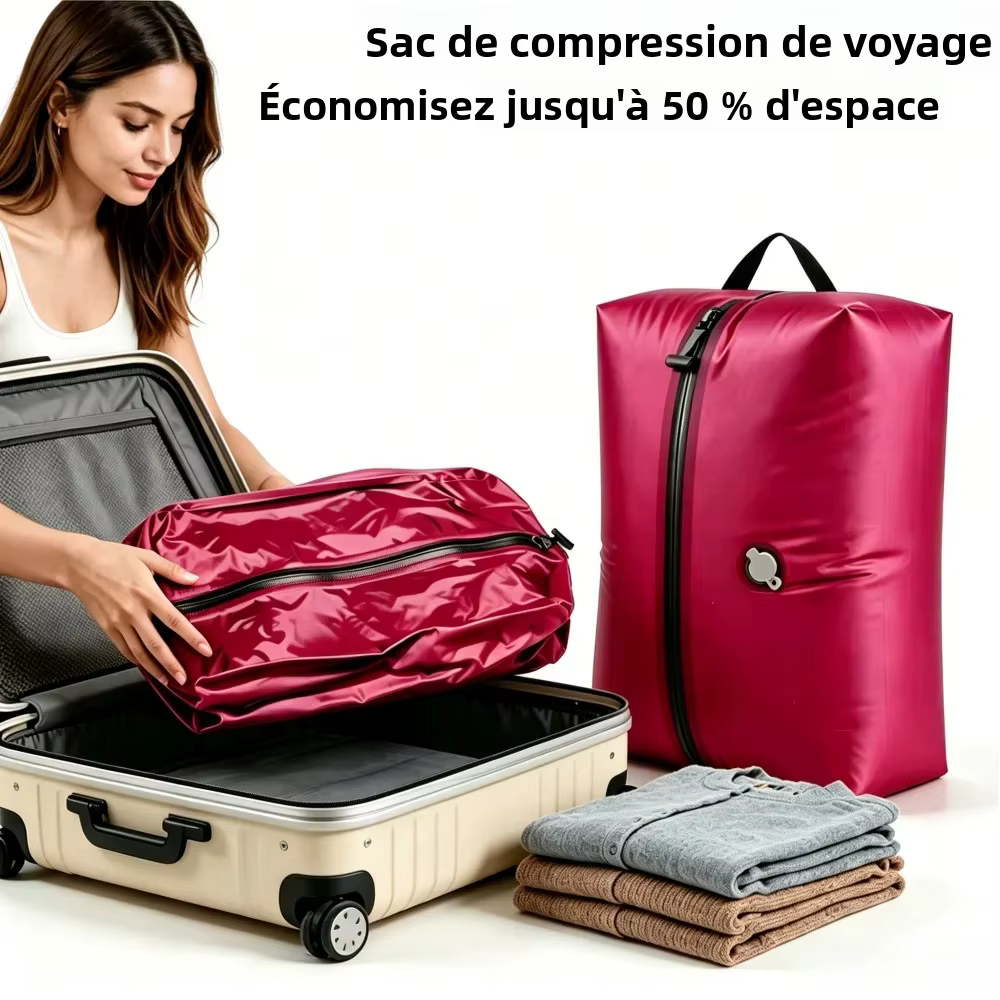 Sac de Rangement Sous Vide pour Vêtements avec Pompe Électrique Rechargeable USB