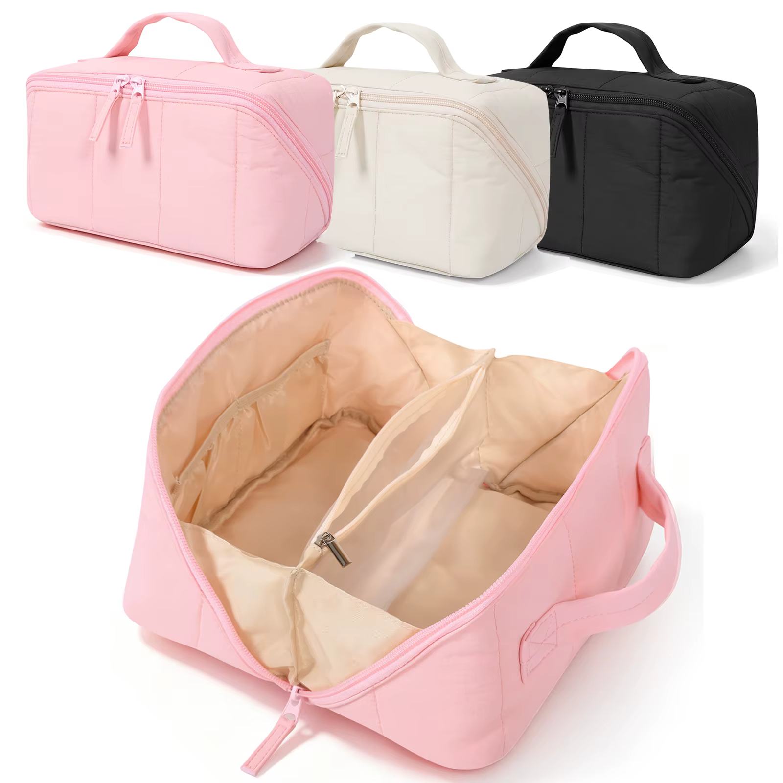 Trousse de Maquillage Portable Matelassée