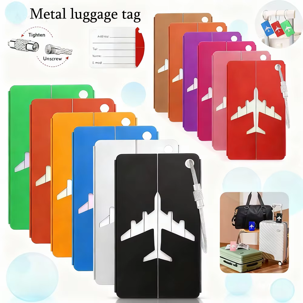 Étiquette de bagage de voyage en alliage d'aluminium