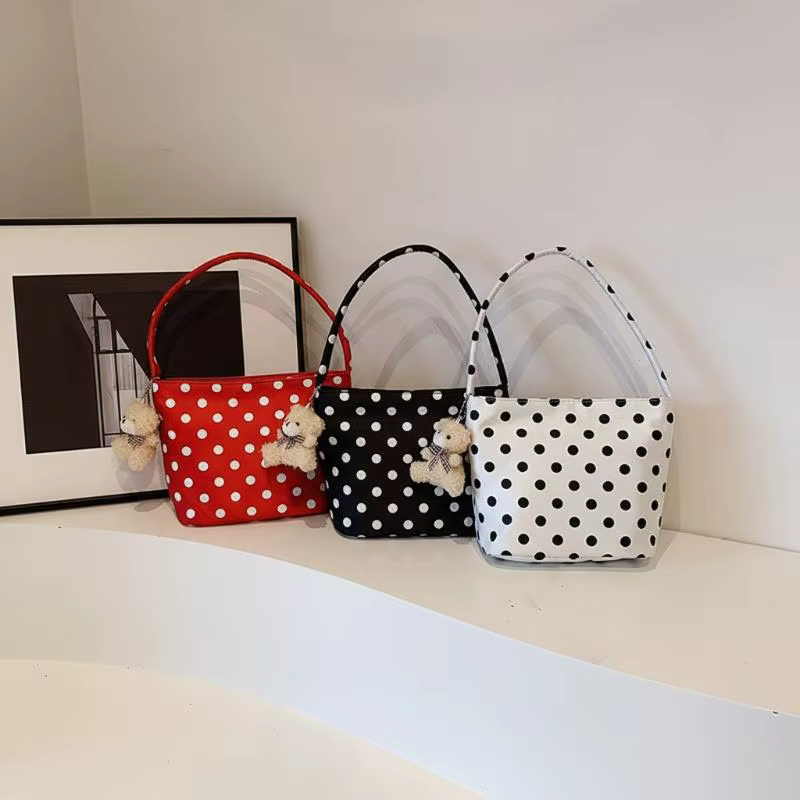 Sac fourre-tout tendance à pois pour femmes
