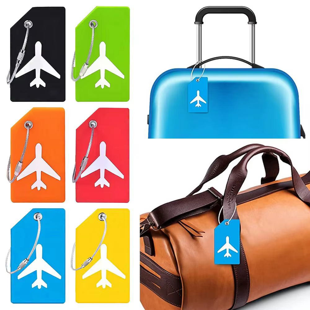 Accessoires de voyage, étiquette à bagages en silicone souple