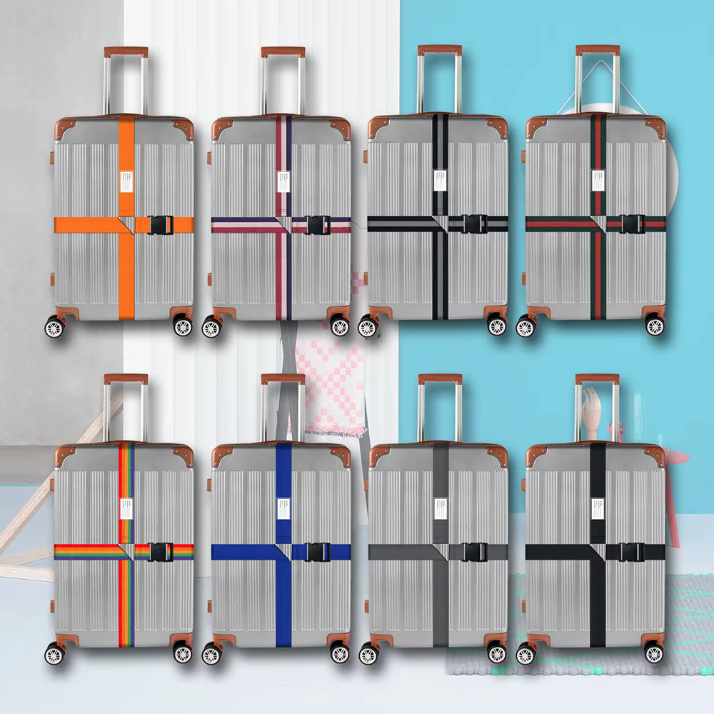 Sangles de valise arc-en-ciel avec étiquette nominative