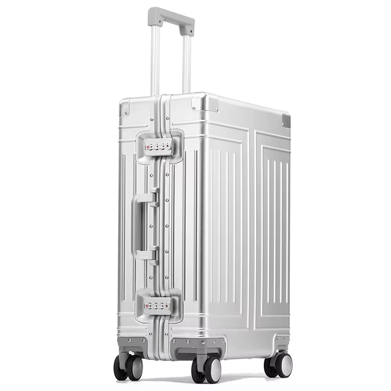 Valise de voyage 20/24/28 pouces 100% alliage d'aluminium-magnésium bagages roulants chariot