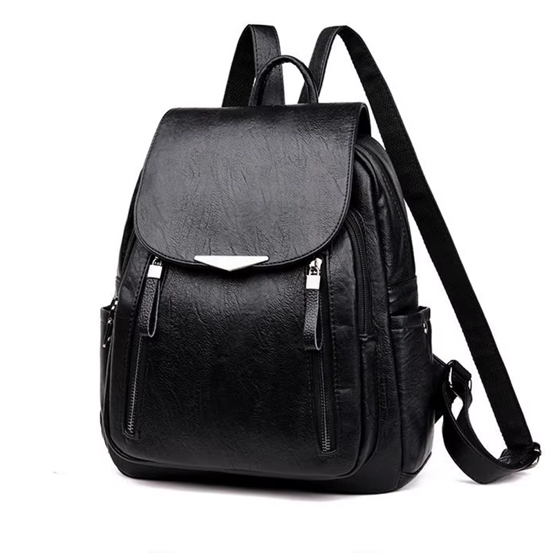 Grand Sac à Dos de Voyage en Cuir PU pour Femme Cartable pour Fille