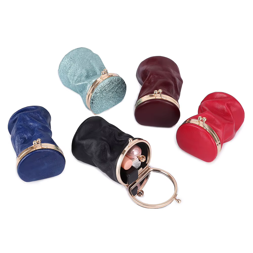 Mini sac à cosmétiques en cuir pour femmes