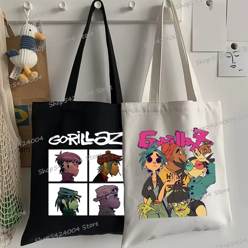 Groupe de musique Gorillazs femmes hommes sac à main Punk Rock 90s toile adolescent sac à bandoulière gothique Hip Hop Anime Gorillaz femme sac à provisions