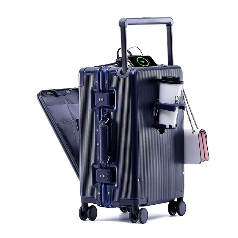 Valise voyage à large poignée avec porte-gobelet USB