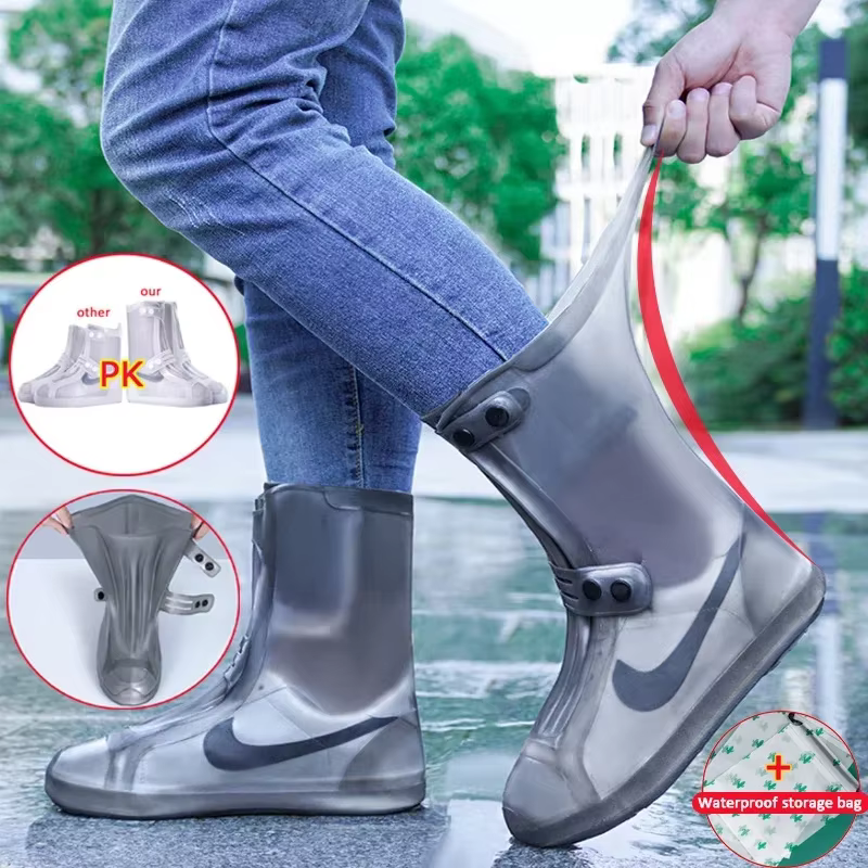 Couvre-chaussures imperméables antidérapants en silicone pour la pluie XXL