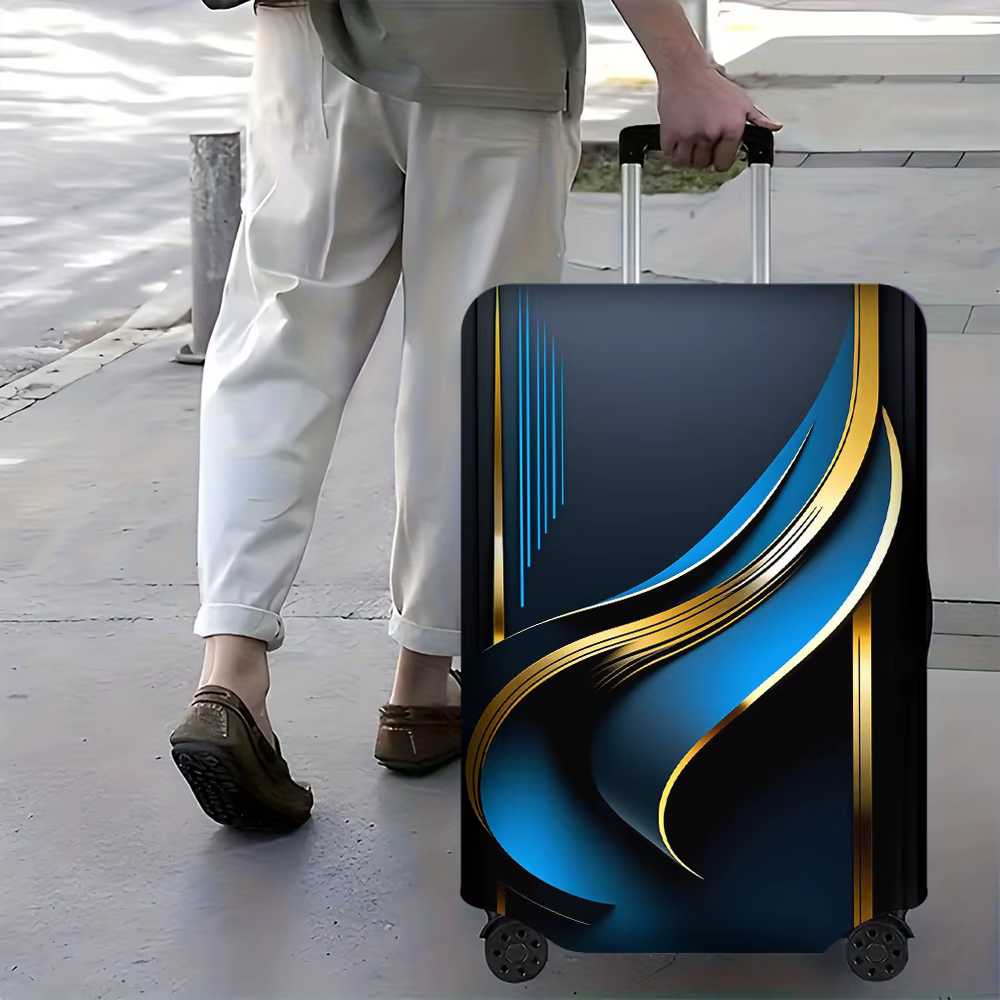 1 housse de valise avec un motif imprimé doré de style fluide