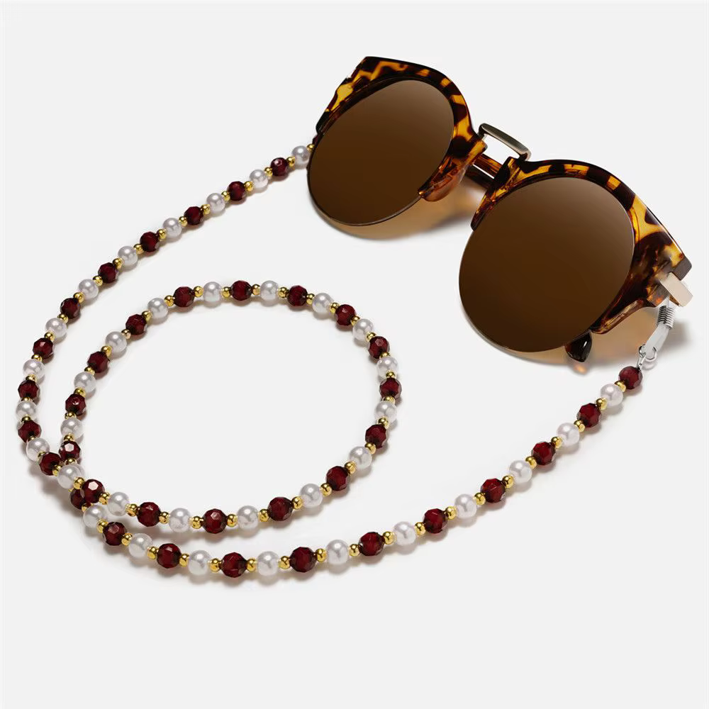 Mode perles de cristal lunettes collier