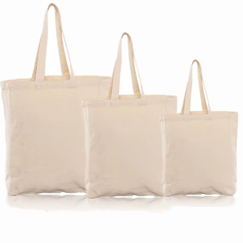Sacs de Shopping Réutilisables en Coton Uni