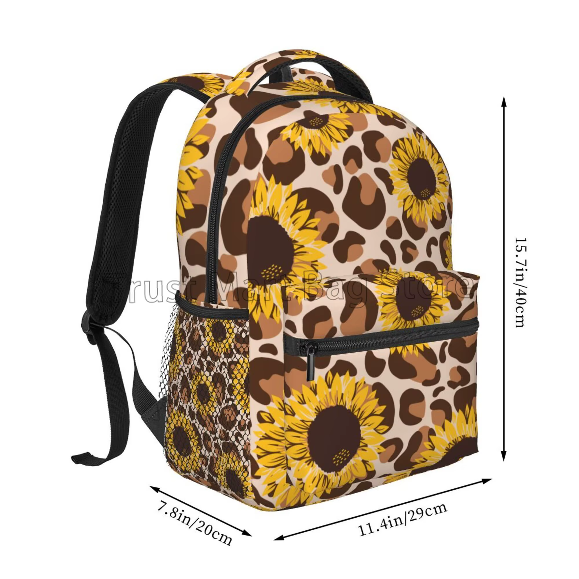 Sac à dos léopard tournesol pour filles et femmes