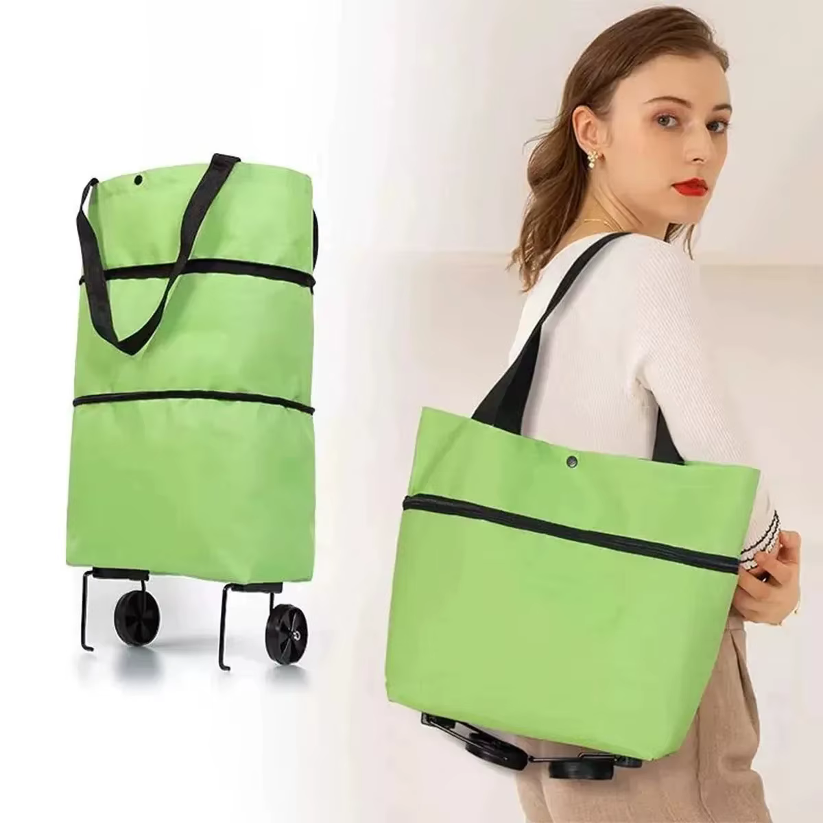 1Pc sac à provisions pliable avec roues chariot grand tissu réutilisable fourre-tout à main Bolsas Eco