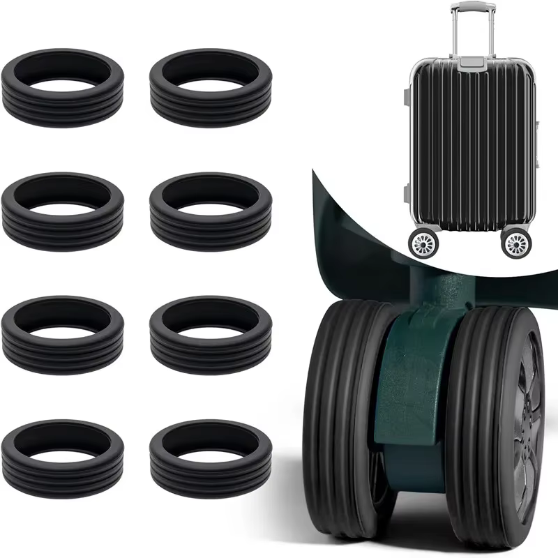 Housse de protection pour roues de valise en silicone de couleur unie