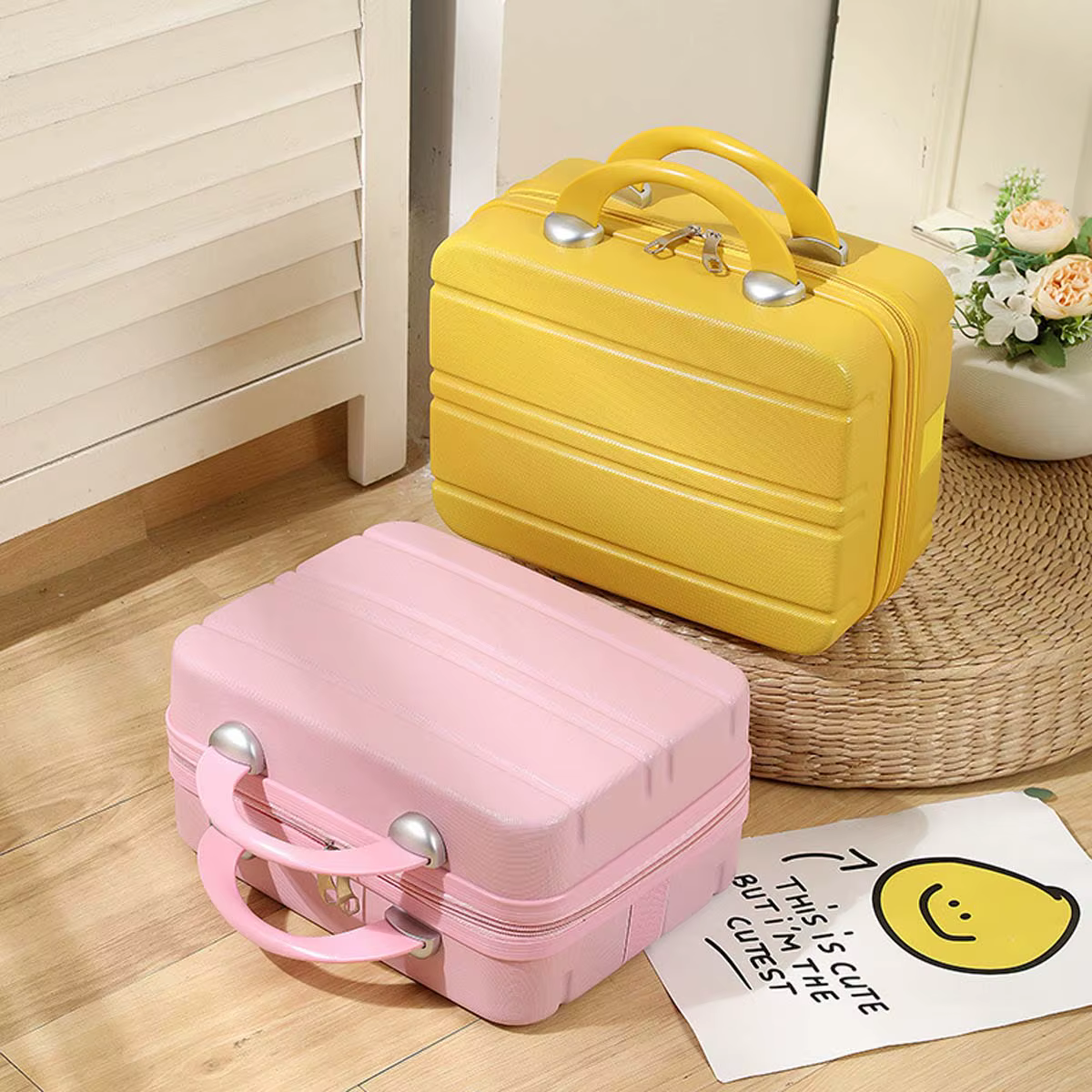 Nouveau style valise bagages chauds étui à cosmétiques 14 "vintage petite boîte de rangement sac de maquillage Mini cérémonie à main boîte-cadeau en gros