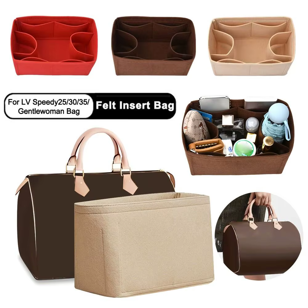 Nouveau organisateur de sac à main en feutre pour LV Speedy25/30/35/sac pour femme sac de rangement de grande capacité