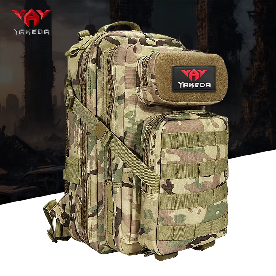 YAKEDA 26L Sac à dos de sport multifonctionnel Polyester 600D Matériau résistant aux déchirures et à l'usure avec poches multicouches