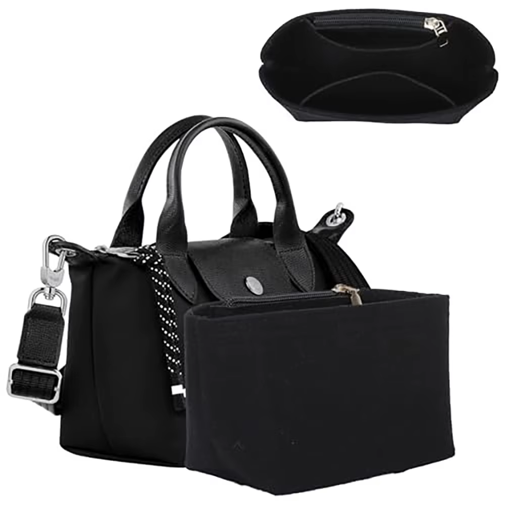 Organisateur de sac en feutre pour Longchamp LE PLIAGE CUIR Top Handle Bag XS