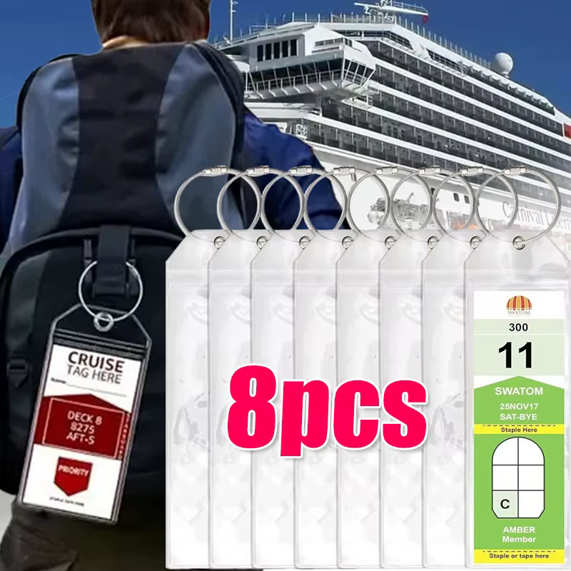 Étiquette de bagage de croisière en PVC transparent épaissi
