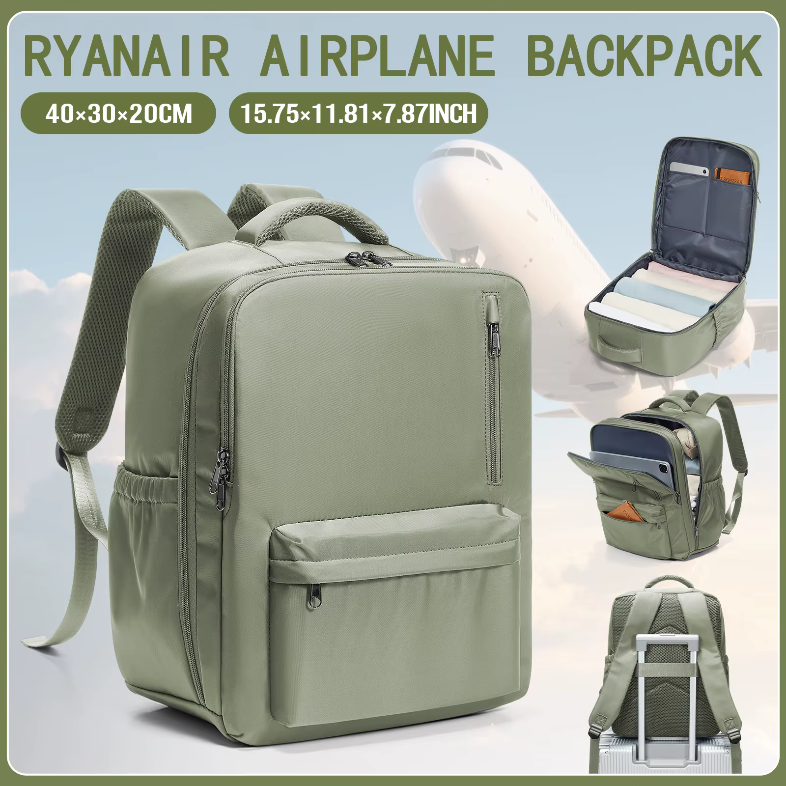 Sac de cabine Ryanair 40x30x20 Sac à dos de voyage pour easyJet Wizzair