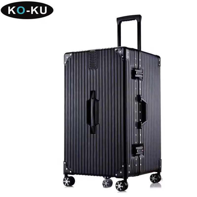 KU valise surdimensionnée 40/50/60 ''cadre en aluminium ABS + PC boîtier de chariot épaissi bagage de grande capacité 20