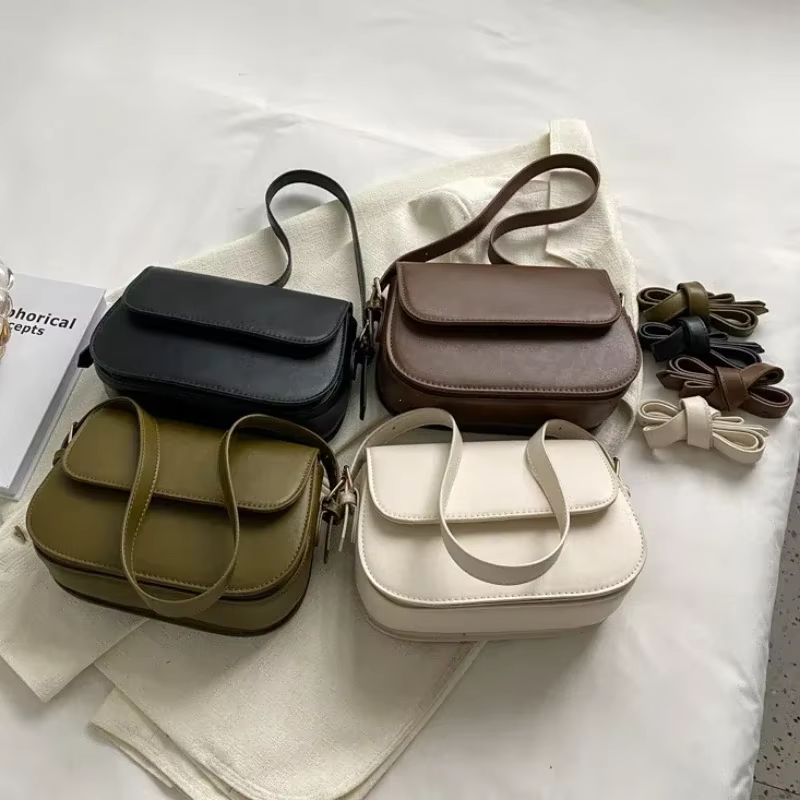 Petit sac de selle rétro à Texture avancée pour femmes