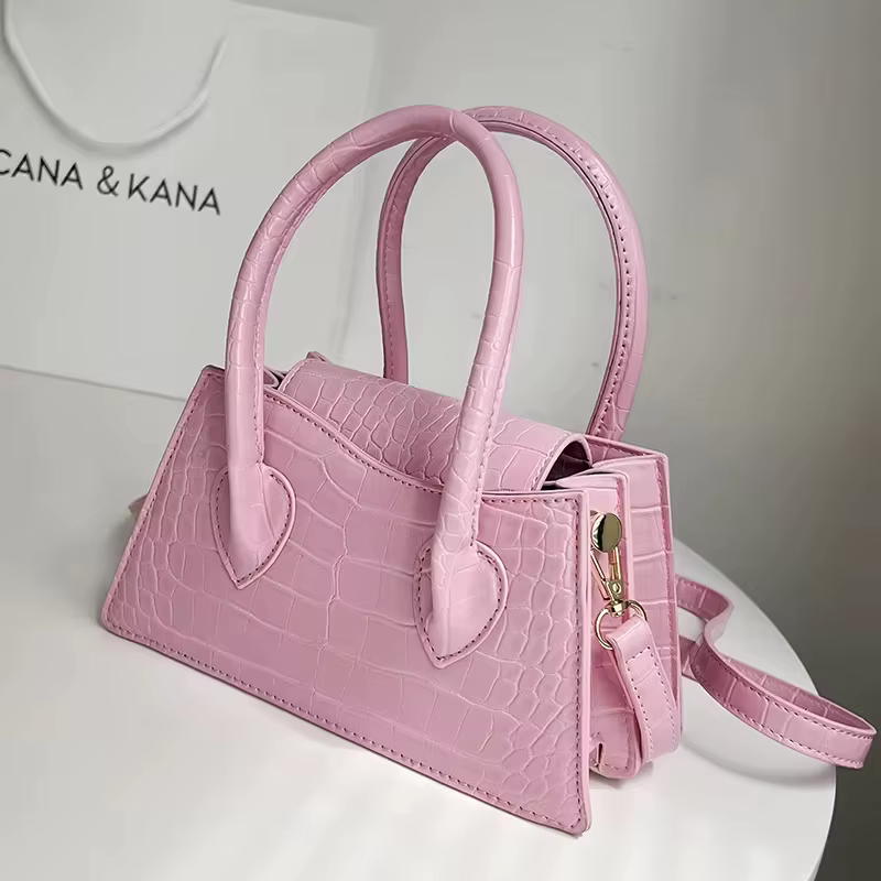 Petit sac à main carré rose pour femme