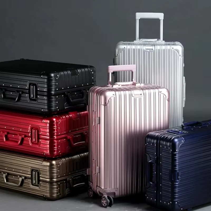 Valise de voyage en aluminium 20/22/24/26/28/30'' de haute qualité avec serrure TSA