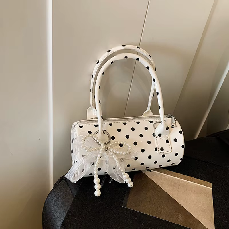Sac à main en forme de coussin à pois pour femme