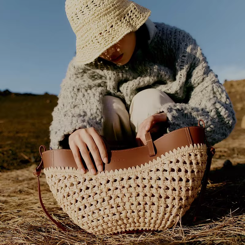 Sac fourre-tout tissé minimaliste