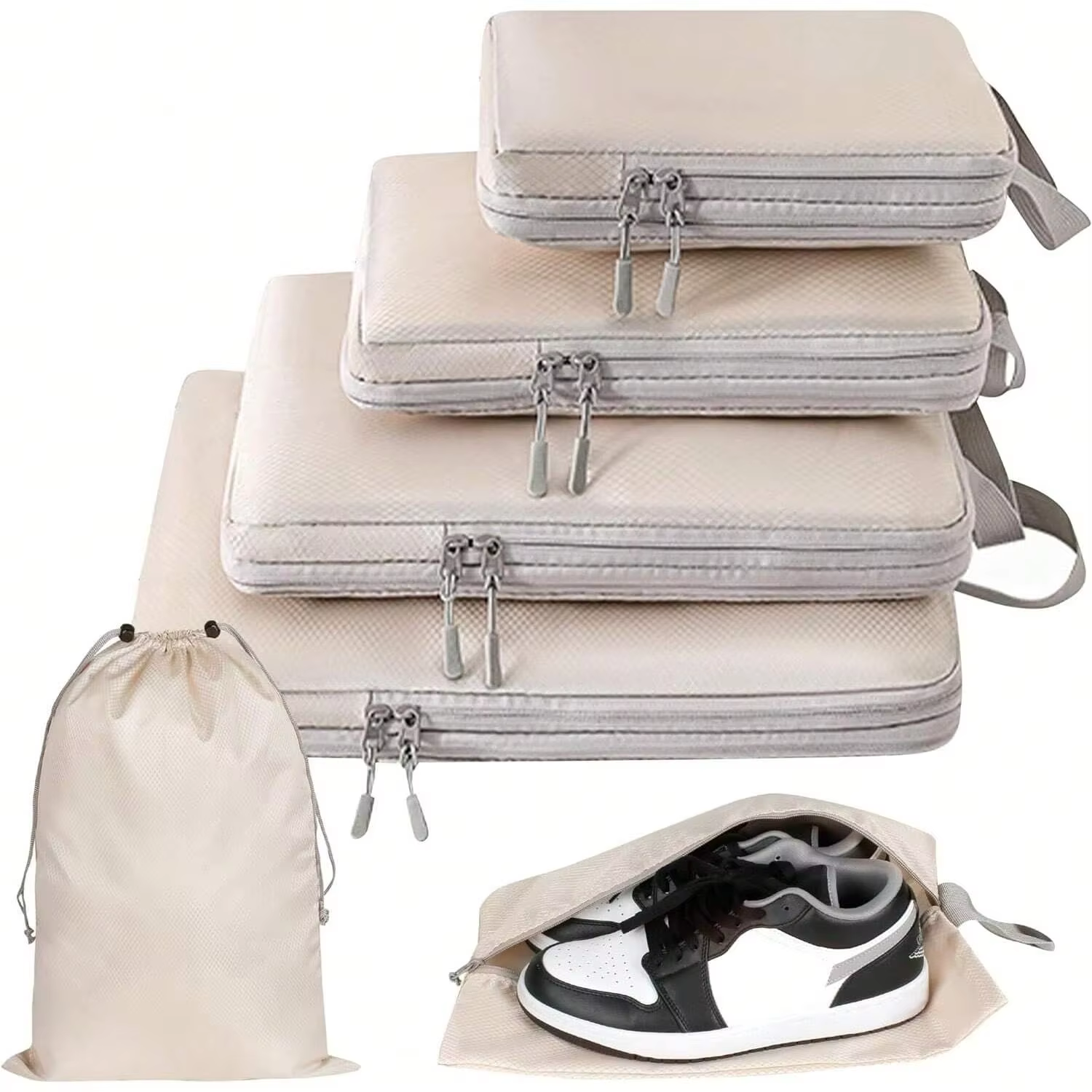 4/6 pièces emballage compressible sac de rangement de voyage Cubes valise étanche en Nylon Portable avec sac à main organisateur de bagages Ryanai