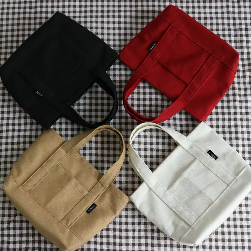 Femmes sac à bandoulière petit coton toile sac à main fourre-tout décontracté femme Eco sac mignon sacs de messager 2025