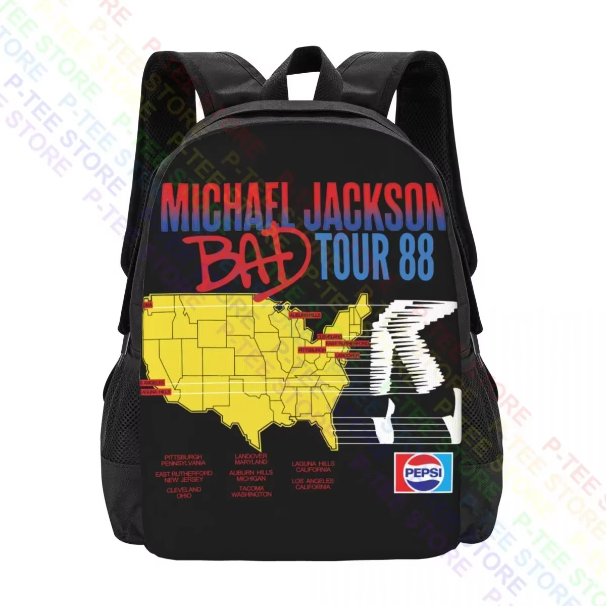 Michael Jackson Mauvais tour 1988. P-1170Backpack Sac à chaussures grande capacité personnalisé