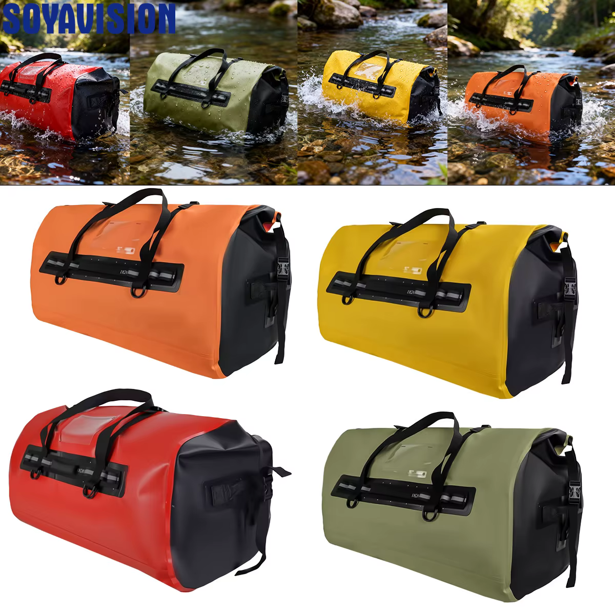 150L sac de sport en plein air selle sèche stockage de bagages Sports nautiques poignée emballage plage Rafting moto voyage Camping sacs