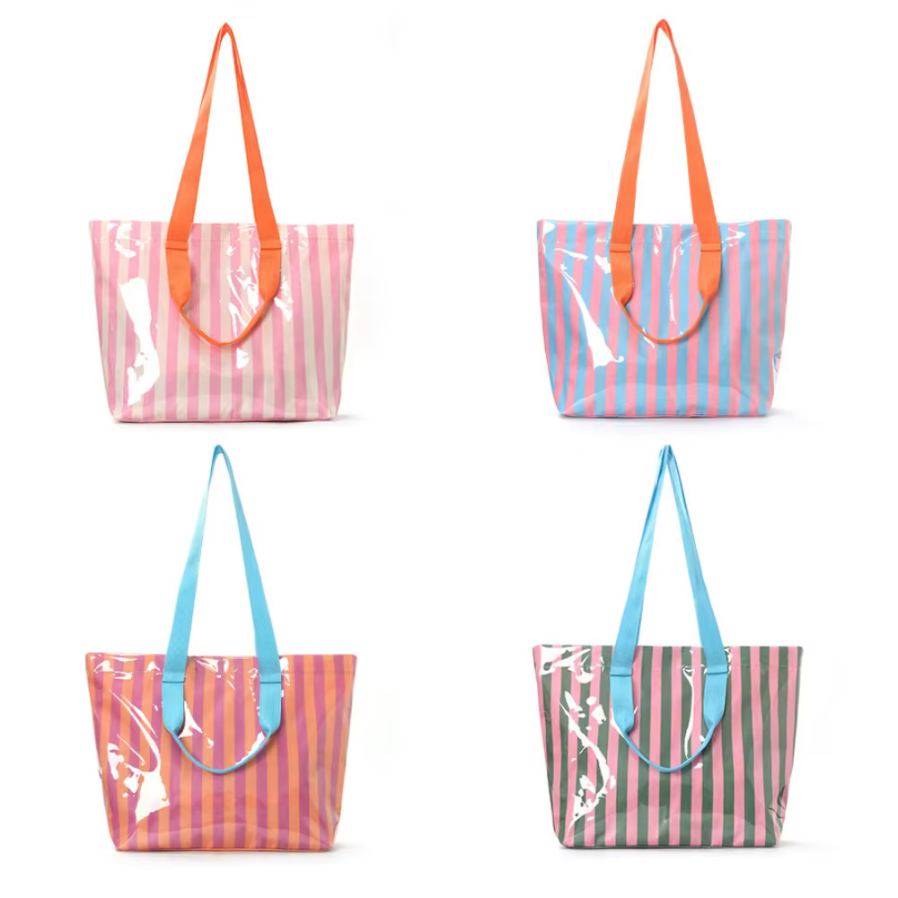 Sac fourre-tout rayé coloré pour femmes