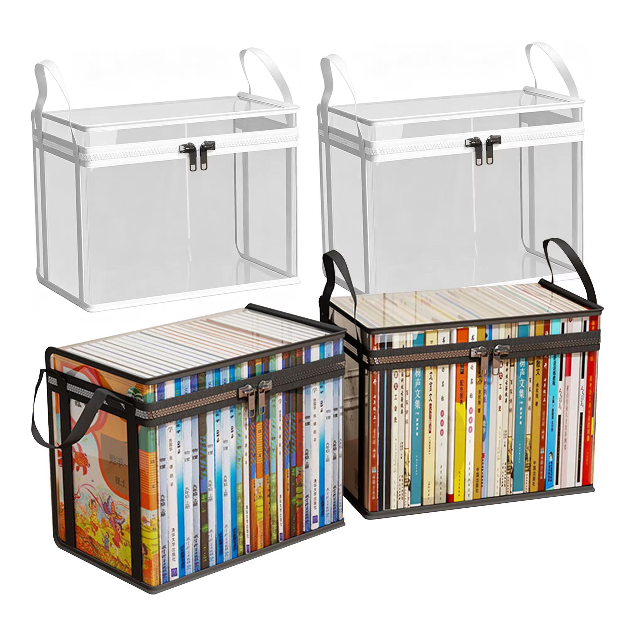 Sac de rangement transparent pour jouets avec poignées