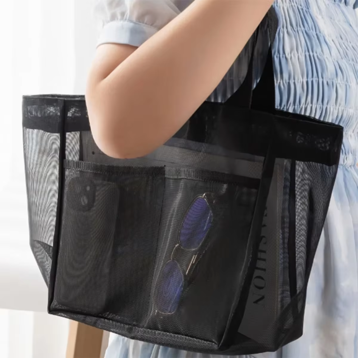 Sac à main en gaze de couleur unie